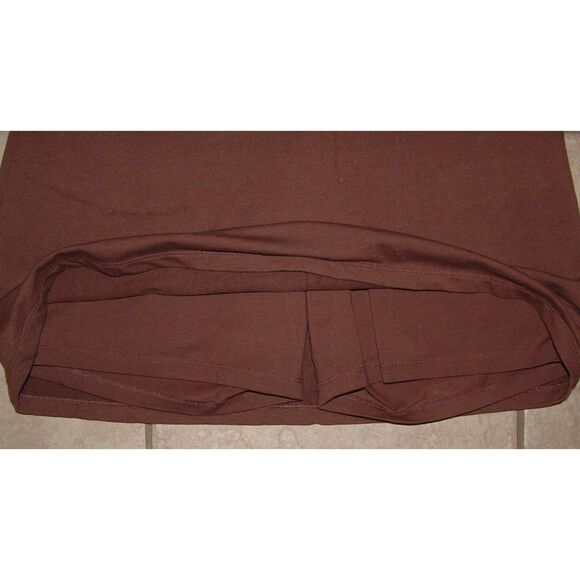 Chocolate Brown Sz Small Elastic Waist Soft Stretchy Skort Side Pockets D&CO - Picture 3 of 4